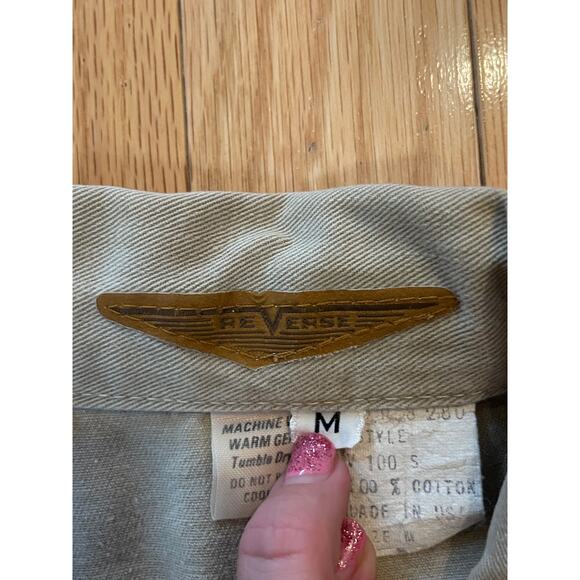 RARE Vintage 80's Outdoor Rugged Utility Vest Reverse Safari Medium made in usa - Picture 3 of 3